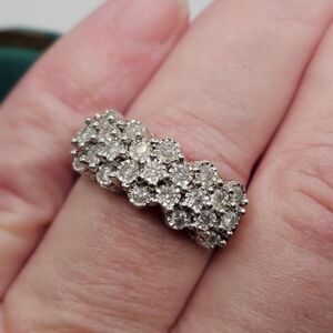 Vintage UD  Crown Cluster Cubic Zirconia Sterling Silver 925 Ring -‎ Size 7